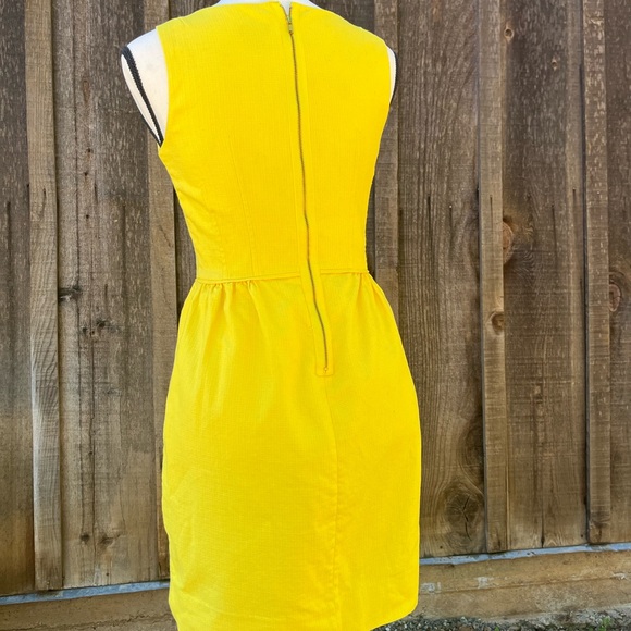 J.Crew Factory Bright Yellow Cotton Textured Dress Size 2 - Picture 5 of 7